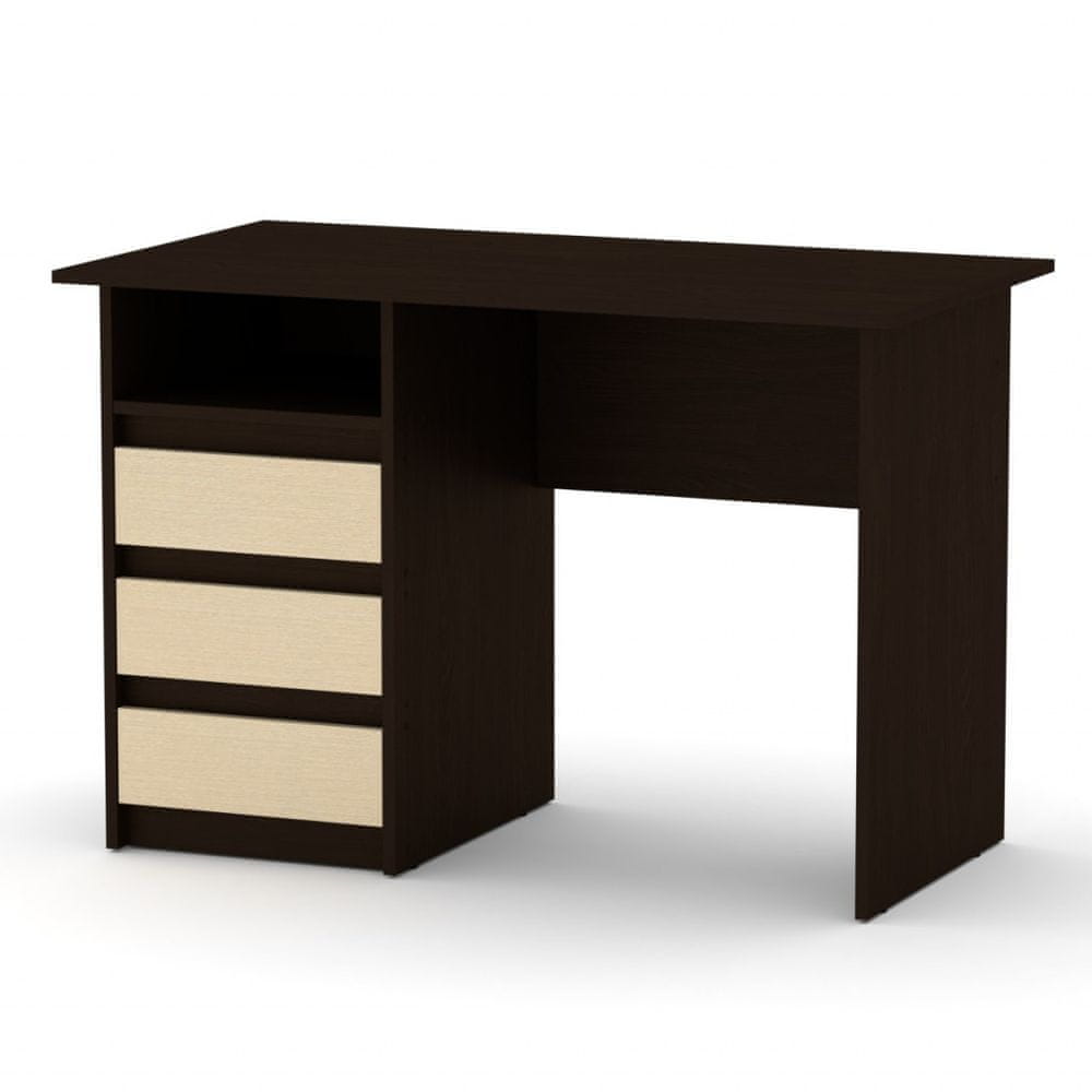 eoshop Písací stôl DEKAN ABS (Farba dreva: wenge kombi)